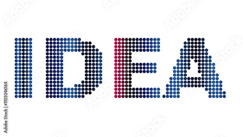 Animated Idea text and motion effect title with dots on white background. Proress Format. photo