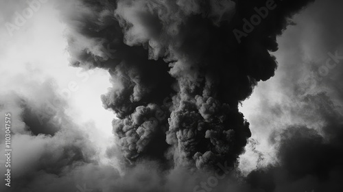 Monochrome Abstract Smoke with Dense Fog and Silky Texture in High Definition, Evoking an Atmospheric and Dreamy Effect