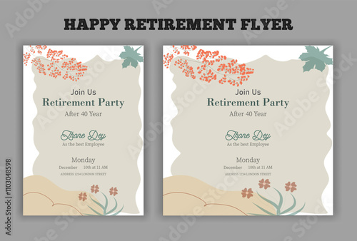 Retirement party invitation  flyer design template
