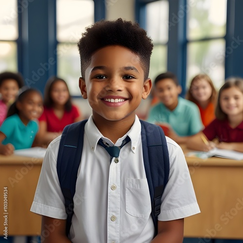 portrait of a child in classroom