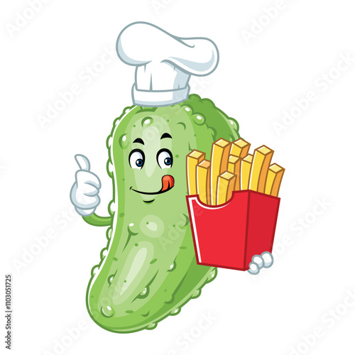 Pickle Chef with French Fries.