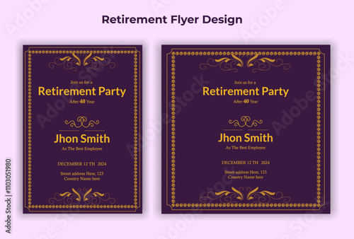 Retirement party invitation  flyer design template
