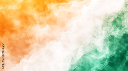 Soft Misty Effect with Indian Flag Colors: Saffron, White, Green.
