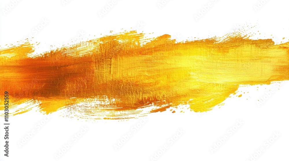 Textured gold brushstroke with vivid metallic luster clean white background highlighting luxury and artistic expression in a minimalist style Textured gold brushstroke with vivid metallic luster clean white background highlighting luxury and artistic expression in a minimalist style
