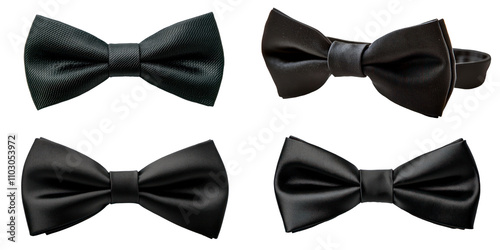 set of 4 simple but elegant black bow ties