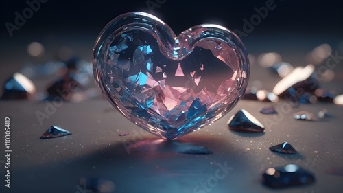 Shattered Love: Crystal Heart of Heartbreak