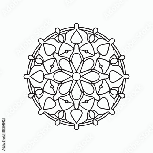 Hand-drawn flower design mandala drawing vector