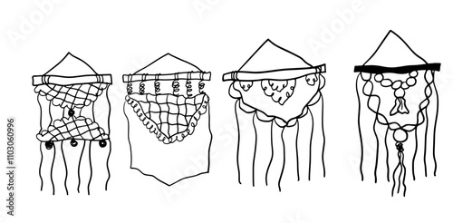 Macramé Hand-Drawn Set | Doodle Vector for Craft Designs