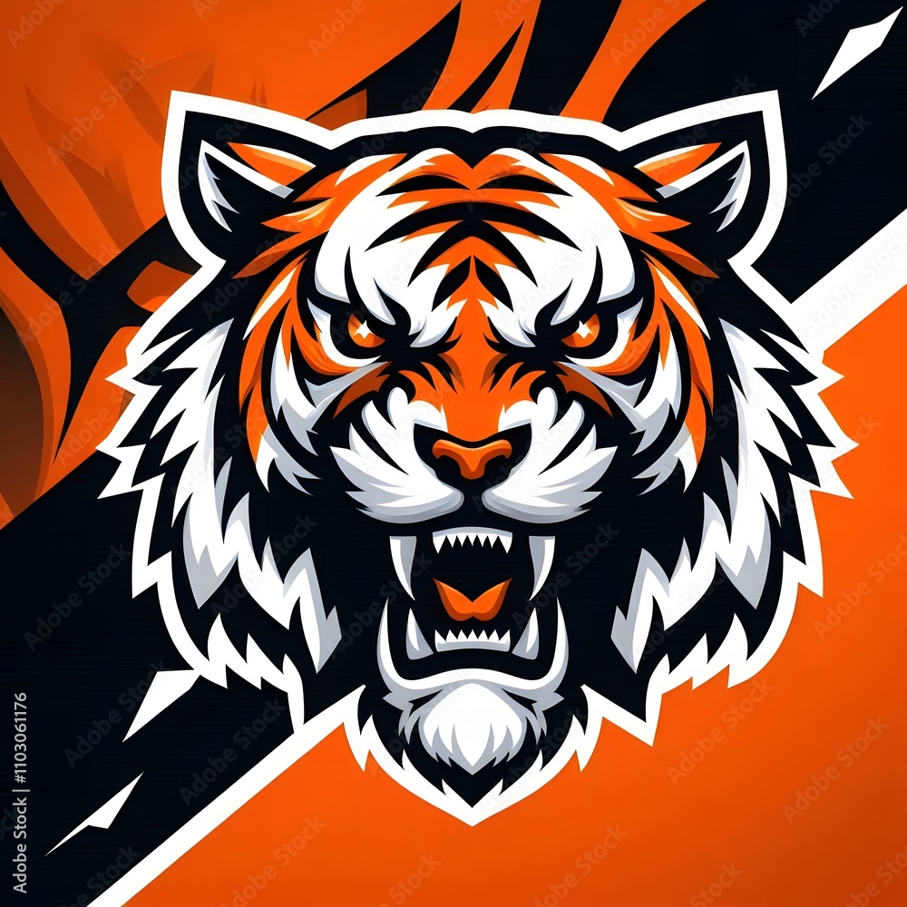 Tiger face esport mascot logo design Tiger face esport mascot logo design