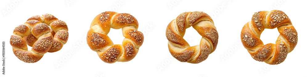 Simit bread, isolated on white background. Collection PNG. Simit bread, isolated on white background. Collection PNG.