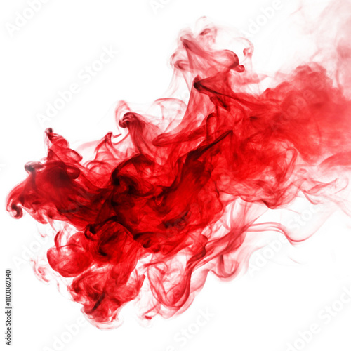 red smoke on Transparent background