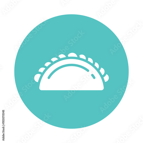 Empanada vector gylph Circle Icon. Eps 10 file