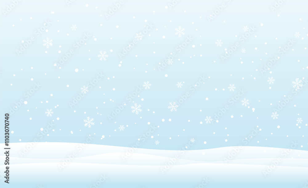 Winter landscape with snowflake background, christmas background, vector design Winter landscape with snowflake background, christmas background, vector design