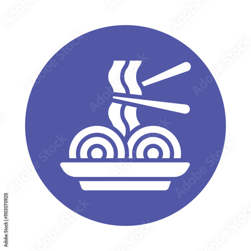 Pasta vector gylph Circle Icon. Eps 10 file