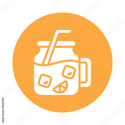 Mojito vector gylph Circle Icon. Eps 10 file