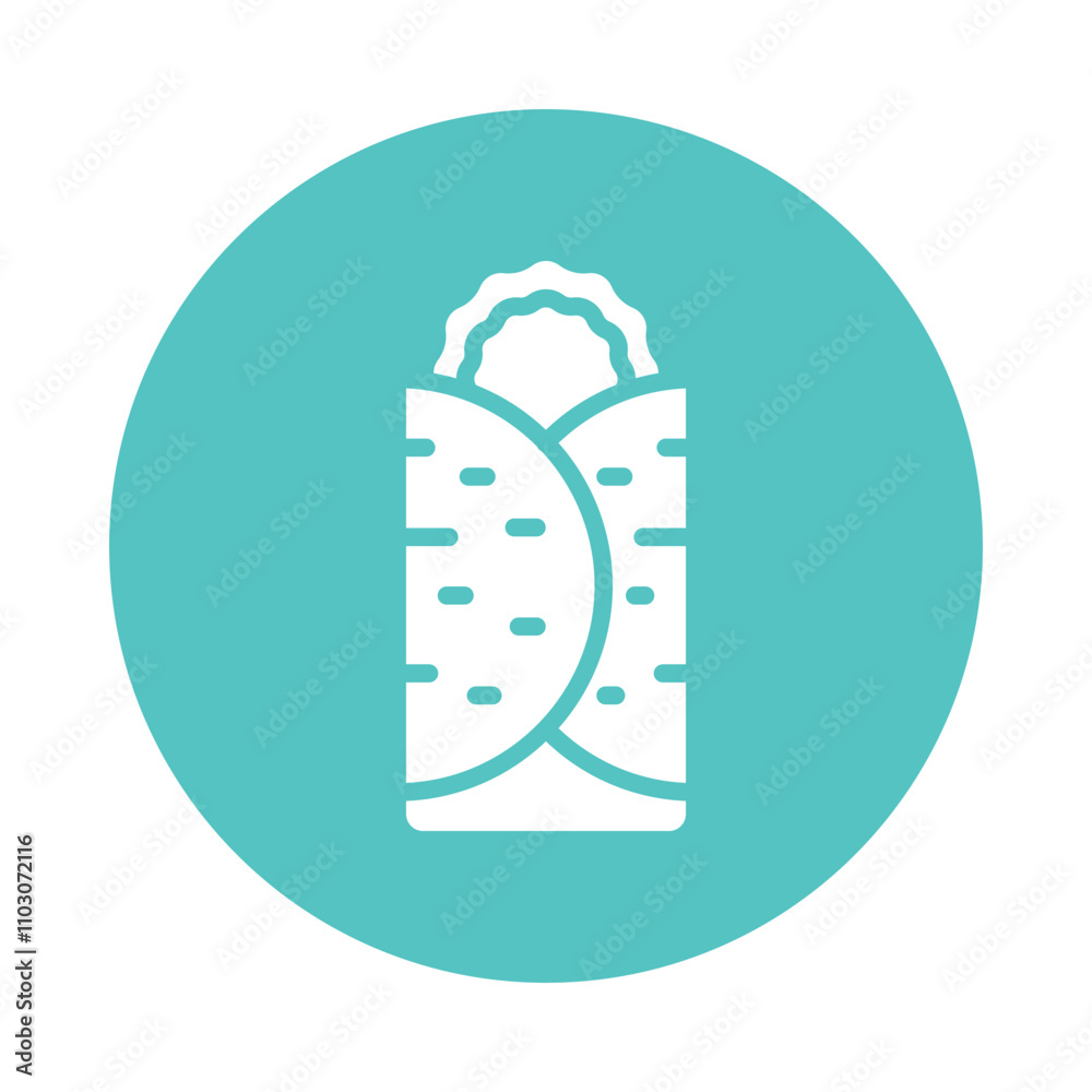 Burrito vector gylph Circle Icon. Eps 10 file Burrito vector gylph Circle Icon. Eps 10 file