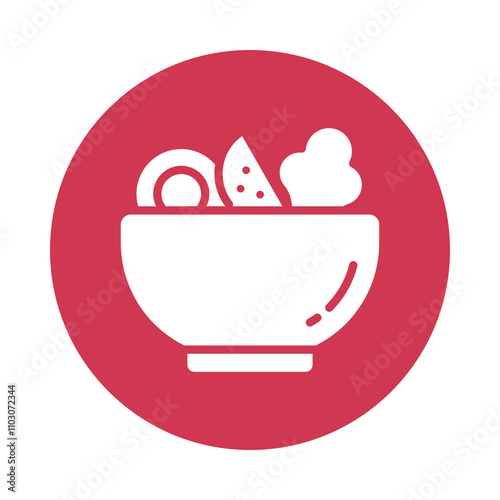 Salad vector gylph Circle Icon. Eps 10 file
