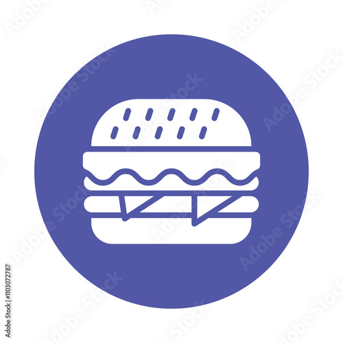 Burger vector gylph Circle Icon. Eps 10 file