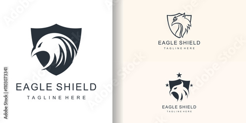 Eagle logo design element vector with creative modern cool concept Premium Vector