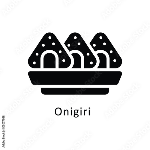 Onigiri vector gylph Icon. Eps 10 file