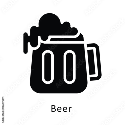 Beer vector gylph Icon. Eps 10 file