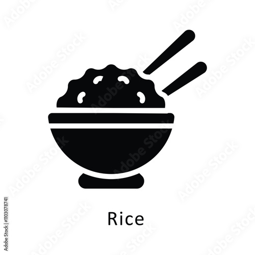 Rice vector gylph Icon. Eps 10 file
