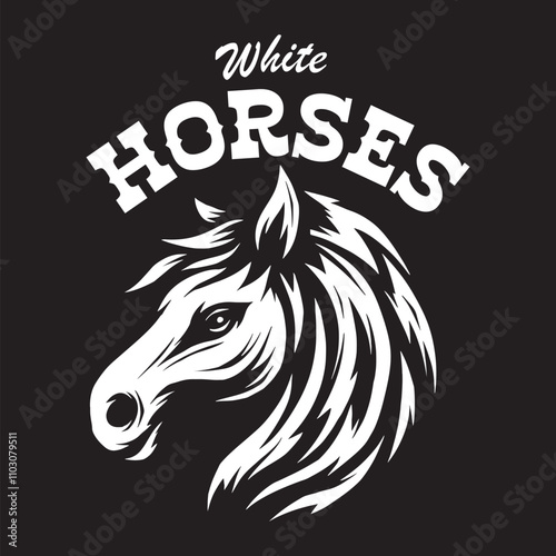 Vintage horse head logo illustration