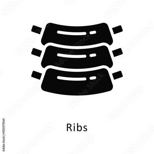 Ribs vector gylph Icon. Eps 10 file