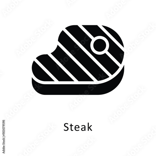 Steak vector gylph Icon. Eps 10 file