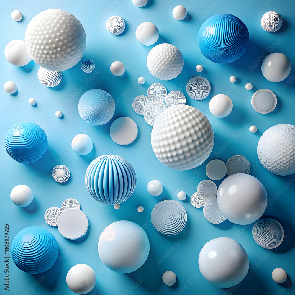 Elegant 3D Abstract Background in Blue and White Color Scheme
