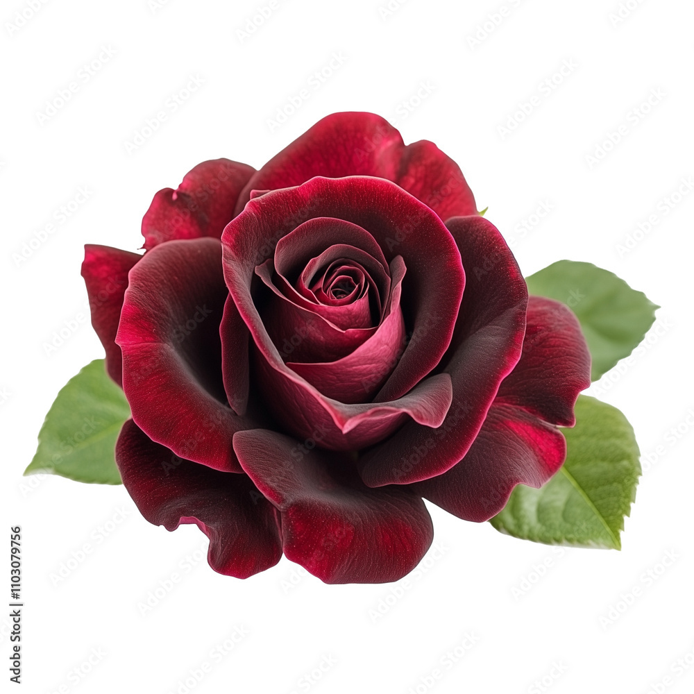 crimson roses blooming isolated on the white background, png, clear background 