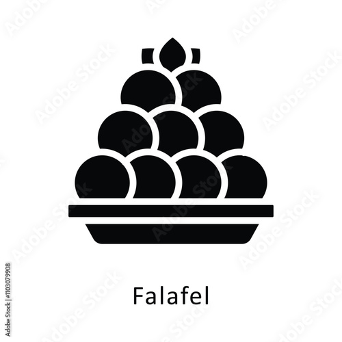 Falafel vector gylph Icon. Eps 10 file