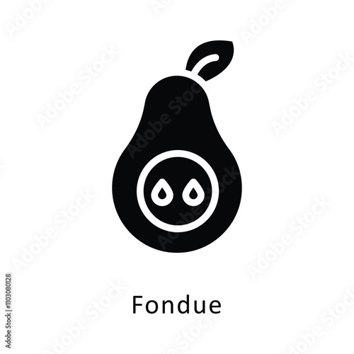 Fondue vector gylph Icon. Eps 10 file