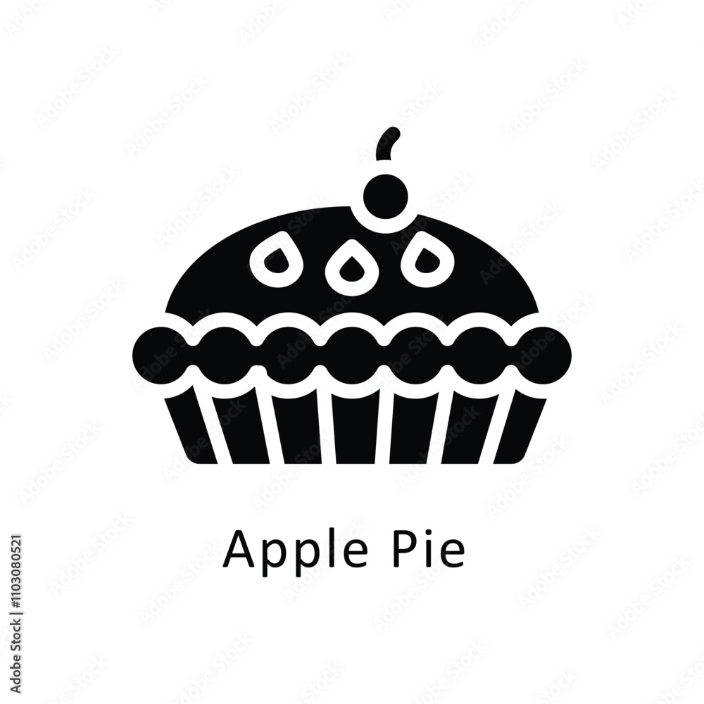 Apple Pie vector gylph Icon. Eps 10 file Apple Pie vector gylph Icon. Eps 10 file