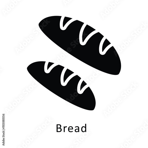 Bread vector gylph Icon. Eps 10 file