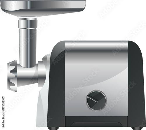 Meat grinder electric appliance. Mincer cartoon machine
