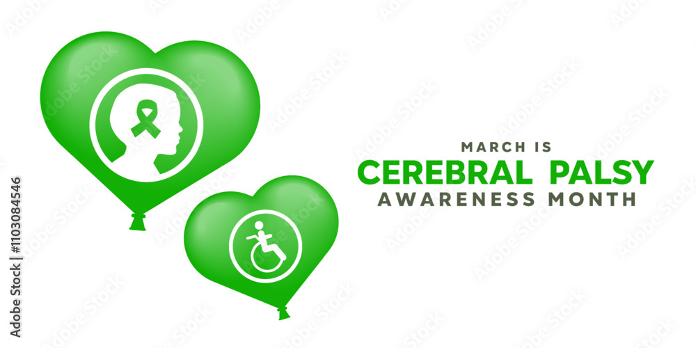 March is Cerebral Palsy Awareness Month. Heart, human, ribbon and people. Great for cards, banners, posters, social media and more. White background. March is Cerebral Palsy Awareness Month. Heart, human, ribbon and people. Great for cards, banners, posters, social media and more. White background.