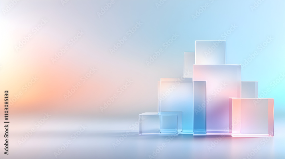 3d render, abstract geometric background, translucent glass with violet pink blue gradient, simple square shapes 3d render, abstract geometric background, translucent glass with violet pink blue gradient, simple square shapes
