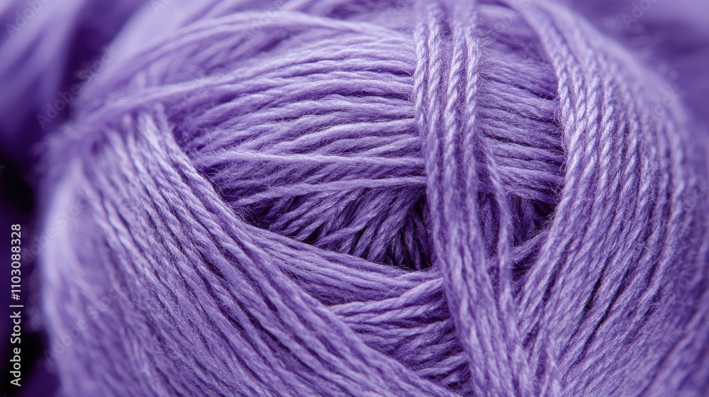 Macro shot of a vibrant purple yarn ball highlighting its soft texture and rich color, perfect for knitting and crafting projects. Macro shot of a vibrant purple yarn ball highlighting its soft texture and rich color, perfect for knitting and crafting projects.
