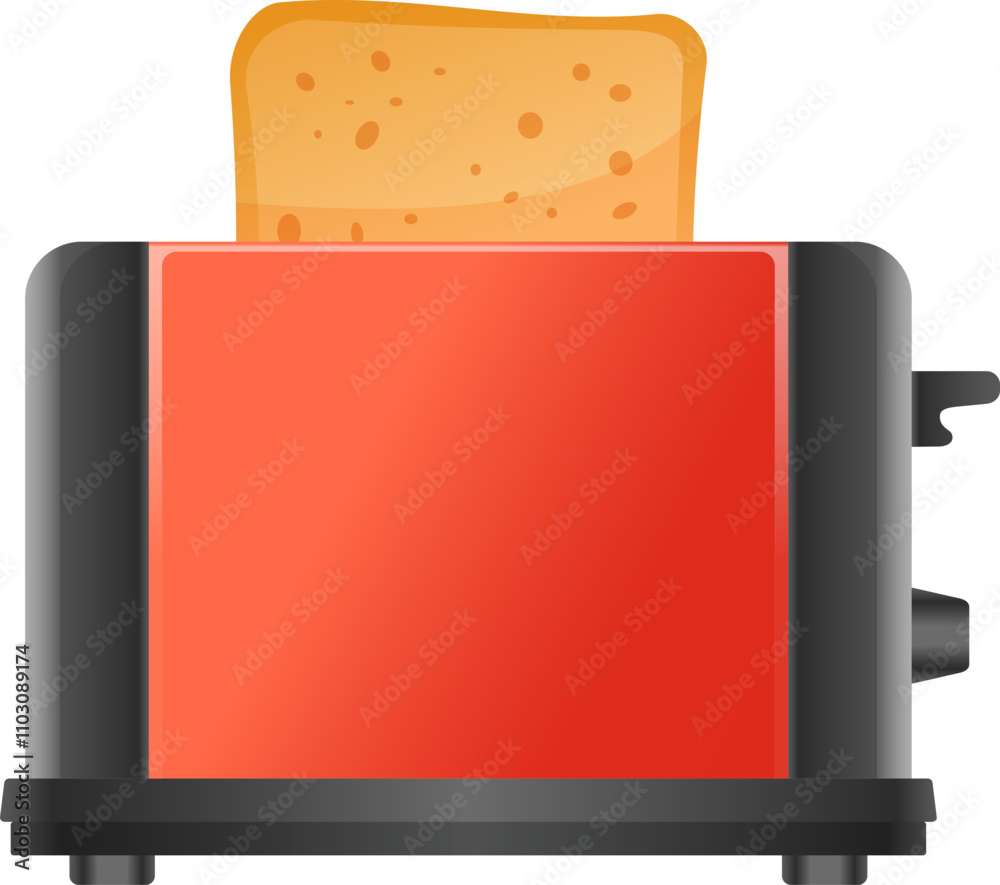 Toaster cartoon appliance. Electric fresh bread roaster Toaster cartoon appliance. Electric fresh bread roaster