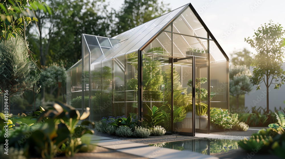 a glass house with plants inside a glass house with plants inside
