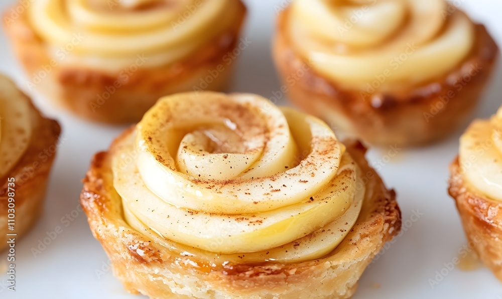 mini almond vanilla apple tarts, Generative AI mini almond vanilla apple tarts, Generative AI