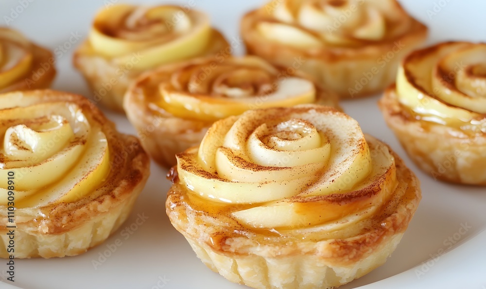 mini almond vanilla apple tarts, Generative AI mini almond vanilla apple tarts, Generative AI