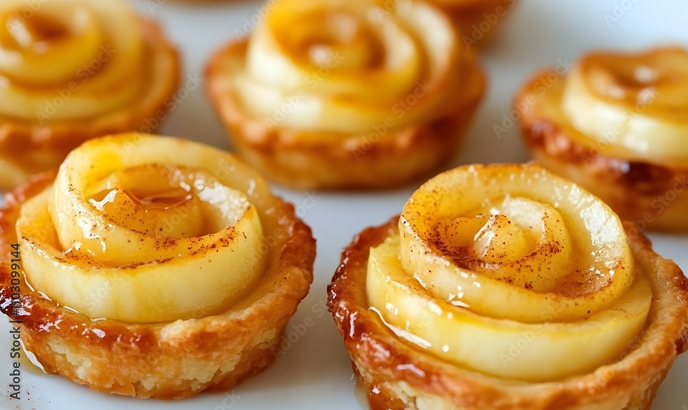 mini almond vanilla apple tarts, Generative AI mini almond vanilla apple tarts, Generative AI