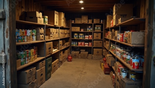 Survival Supplies Food And Medicine Survivalism Concept