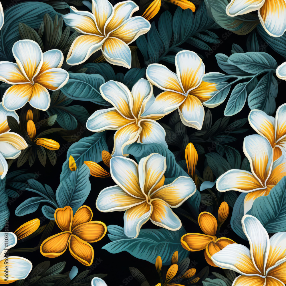 Fototapeta premium Flower and Plants, Frangipani Graphic Design Elements