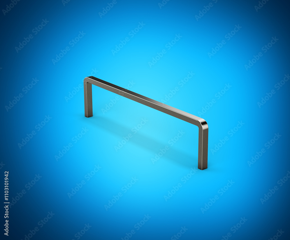 A Metallic Staple Pin In U Shape Designed For Binding Paper On Blue Background 3d Illustration A Metallic Staple Pin In U Shape Designed For Binding Paper On Blue Background 3d Illustration