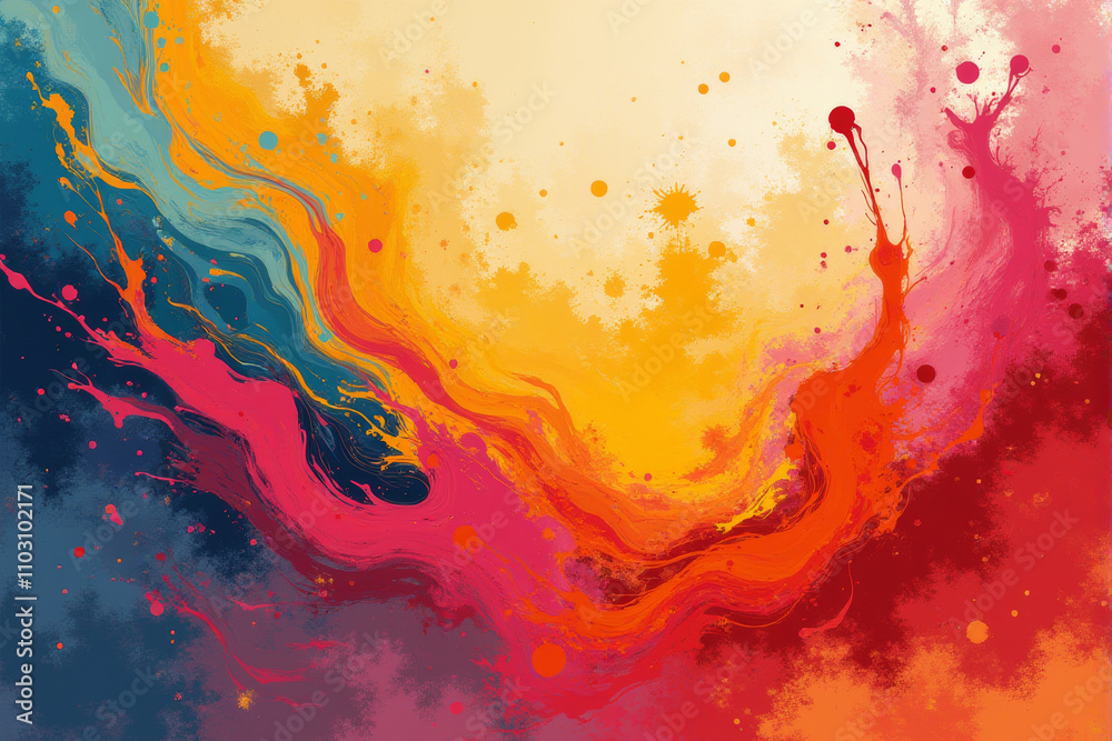 A vibrant abstract painting with bold strokes A vibrant abstract painting with bold strokes