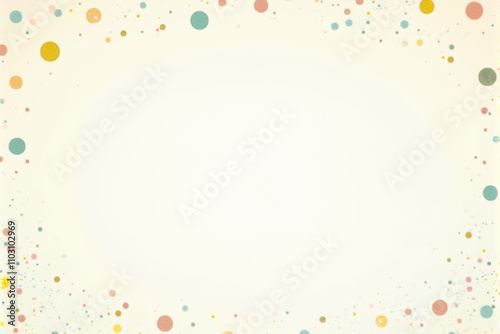 A colorful and playful background with a frame of patterned in various geometric shape and colors.