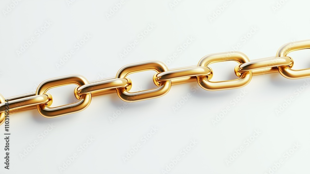 Shiny golden chain links displayed on a neutral background showcasing intricate design and craftsmanship Shiny golden chain links displayed on a neutral background showcasing intricate design and craftsmanship